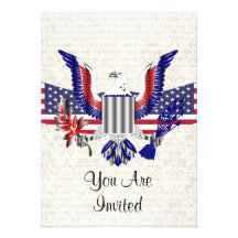 Patriotic American eagle & flag Announcements