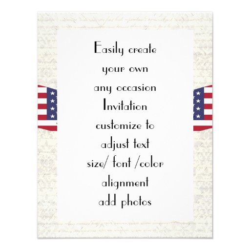 Patriotic American eagle & flag Personalized Invites