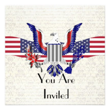 Patriotic American eagle & flag Custom Announcement
