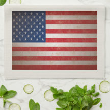 Patriotic American Flag 50 Stars Hand Towel