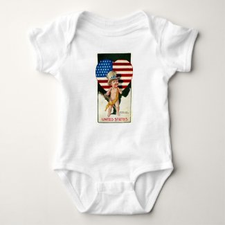 Patriotic American Flag Baby Bodysuit