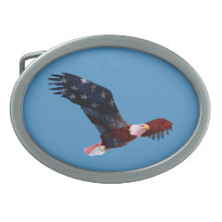 Patriotic American Flag Bald Eagle Belt Buckle