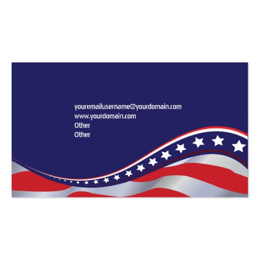 Patriotic American Flag Business Card (back side)