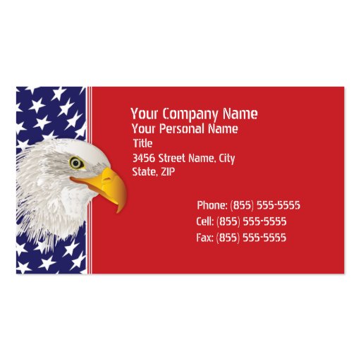 Patriotic American Flag Business Card (front side)