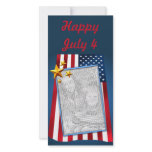 Patriotic American Flag Customizable Photo Card