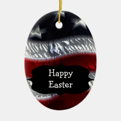 Patriotic American Flag Happy Easter Egg Ornament Zazzle