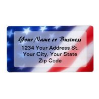 Patriotic American Flag Label Personalized Shipping Labels