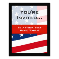 Patriotic American Flag Party Invitations, General