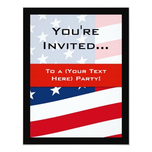 Patriotic American Flag Party Invitations, General Card | Zazzle