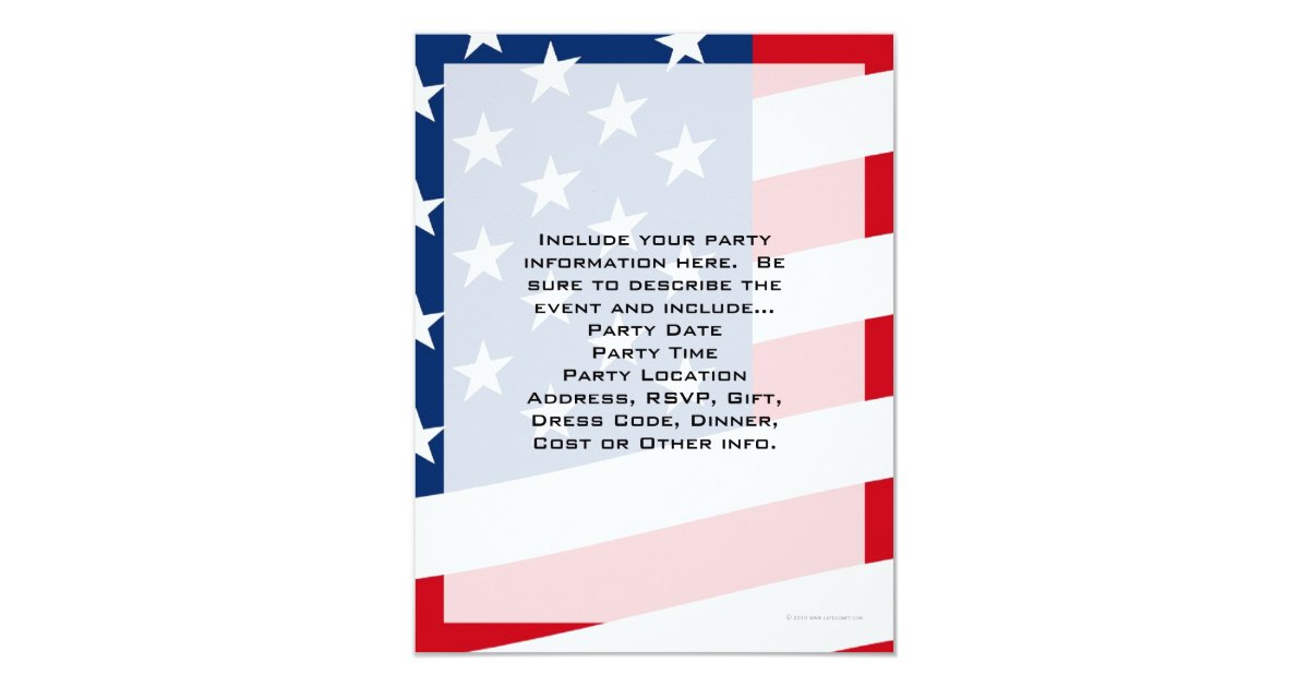patriotic american flag party invitations general card general party invitations