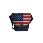 Patriotic American Flag Red White Blue Messenger Bag