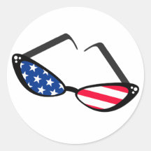 Patriotic American Flag Retro Cat Eye Sunglasses Stickers