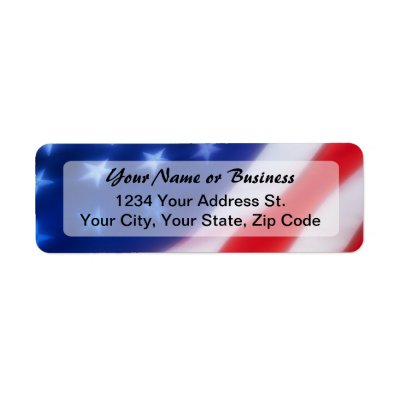 Patriotic American Flag Return Address Label