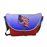 Patriotic American Flag Whirlwind Flow Messenger Commuter Bag