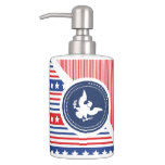 Patriotic American Flag with Eagle Bathroom Set