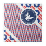 Patriotic American Flag with Eagle Ceramic Tiles