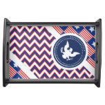 Patriotic American Flag with Eagle Service Tray