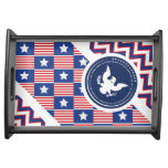 Patriotic American Flag with Eagle Serving Tray