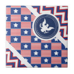 Patriotic American Flag with Eagle Tile