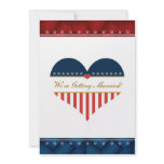 Patriotic American Heart Wedding Invitation