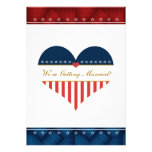 Patriotic American Heart Wedding Invitation