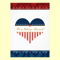 Patriotic American Heart Wedding Invitation invitations