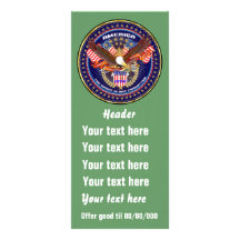 Patriotic American Rack Card View Notes Please