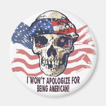 Patriotic American Skull Magnets