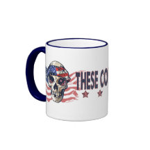Patriotic American Skull Mugs