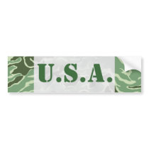 Patriotic Army Custom Green Camouflage Designs Bumper Sticker