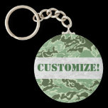 Patriotic Army Custom Green Camouflage Designs Keychain