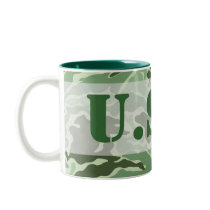 Patriotic Army Custom Green Camouflage Designs Coffee Mugs