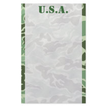 Patriotic Army Custom Green Camouflage Stationery