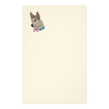 Patriotic Ausky Dog Custom Stationery
