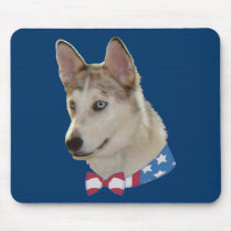 Patriotic Ausky Dog Mousepads