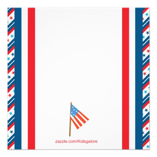 Patriotic Baby Waving Flag Baby Shower Invitation