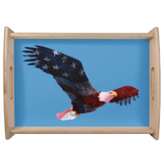 Patriotic Bald Eagle Flag Serving Tray