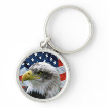 Patriotic Bald Eagle Keychain