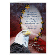 Patriotic Bald Eagle Thank You Card Greeting Cards 