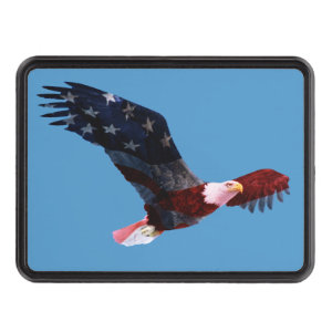 Patriotic Bald Eagle Trailer Hitch Cover