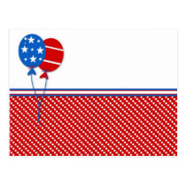 Patriotic Balloons Red Dots postcards