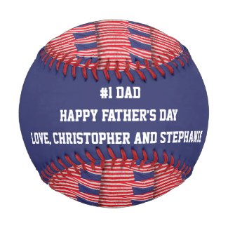 Patriotic Baseball, #1 Dad, Father's Day, Flags