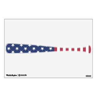 Patriotic Baseball Bat Wall Decal