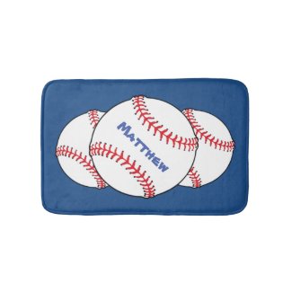 Patriotic Baseball Bath Mats