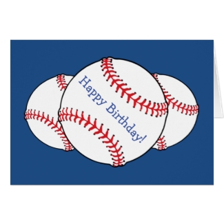 Patriotic Baseball Birthday Card
