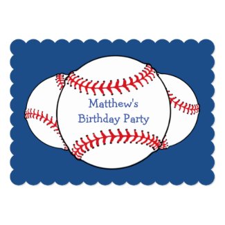 Patriotic Baseball Birthday Party Invitation