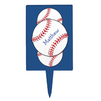 Patriotic Baseball Cake Topper