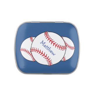 Patriotic Baseball Candy Tin