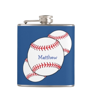Patriotic Baseball Flask