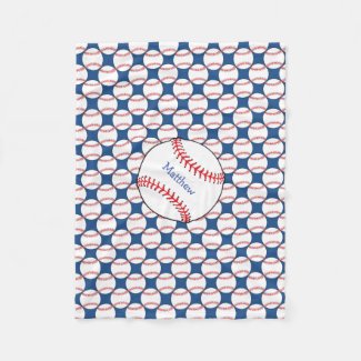 Patriotic Baseball Fleece Blanket